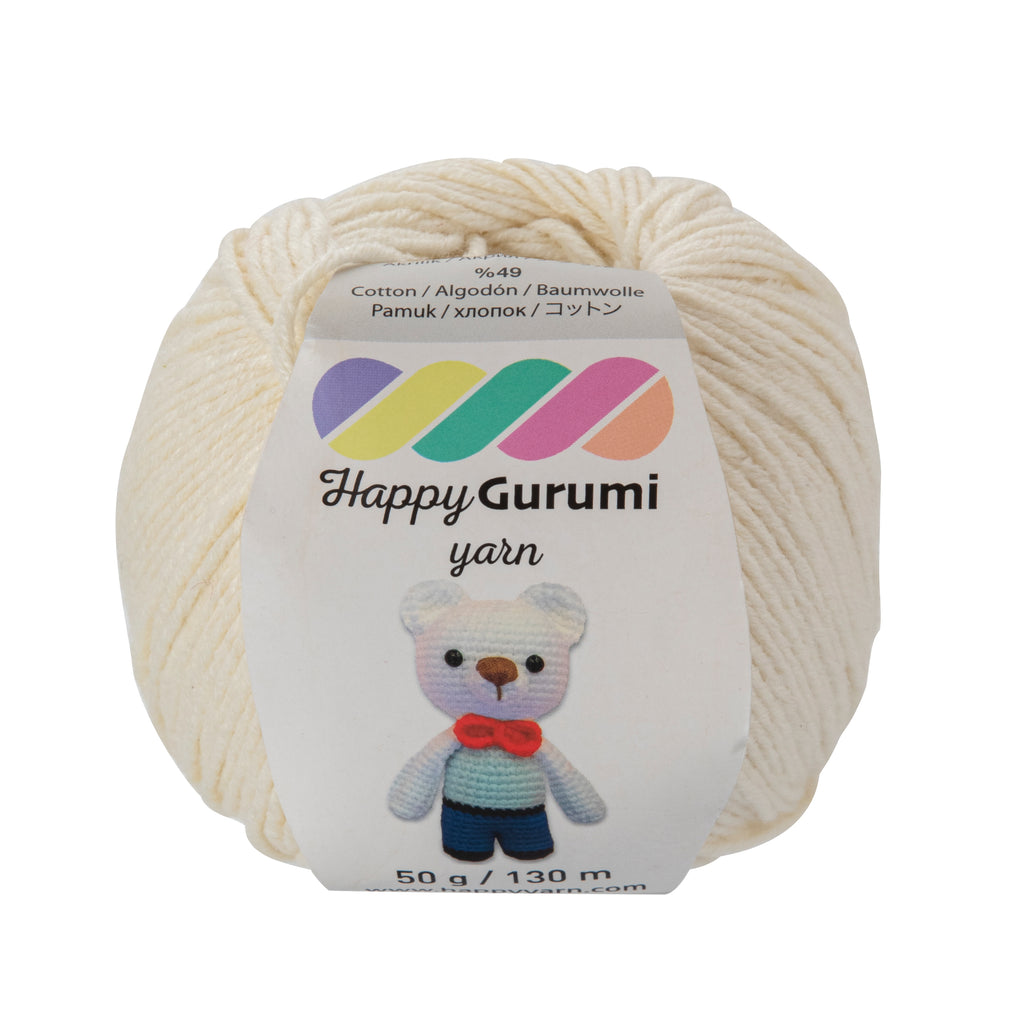 Happy Yarn Happy Gurumi Off-White Amigurumi Knitting Yarn 50gr 130m
