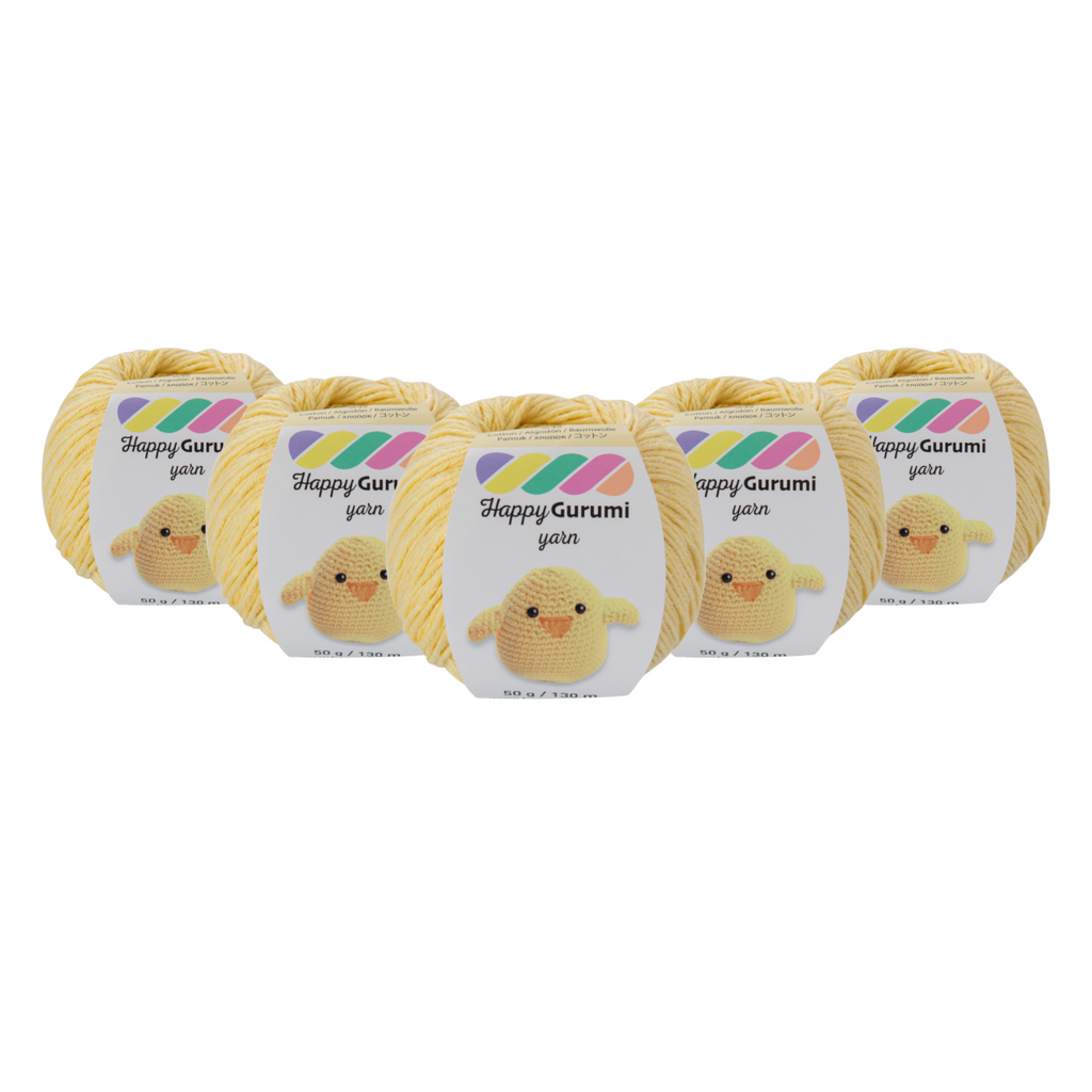 Happy Yarn Happy Gurumi Light Yellow Amigurumi Knitting Yarn 50gr 130m 5 Pack