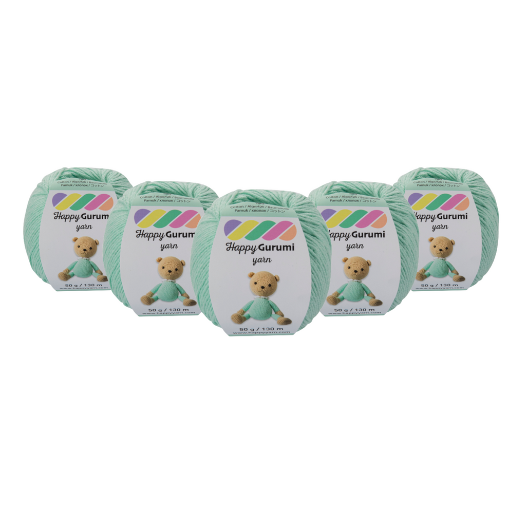 Happy Gurumi Mint Amigurumi Örgü İpi 50gr 130mt 5'li Paket