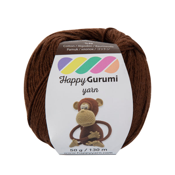 Happy Yarn Happy Gurumi Brown Amigurumi Knitting Yarn 50gr 130m 5 Pack