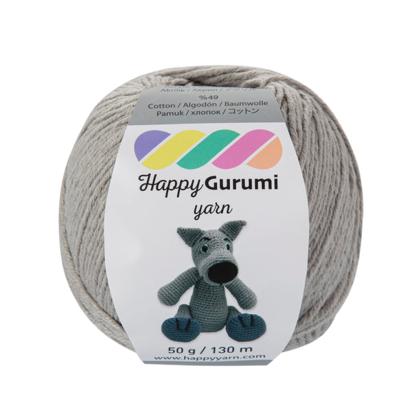 Happy Yarn Happy Gurumi Gray Amigurumi Knitting Yarn 50gr 130m 5 Pack