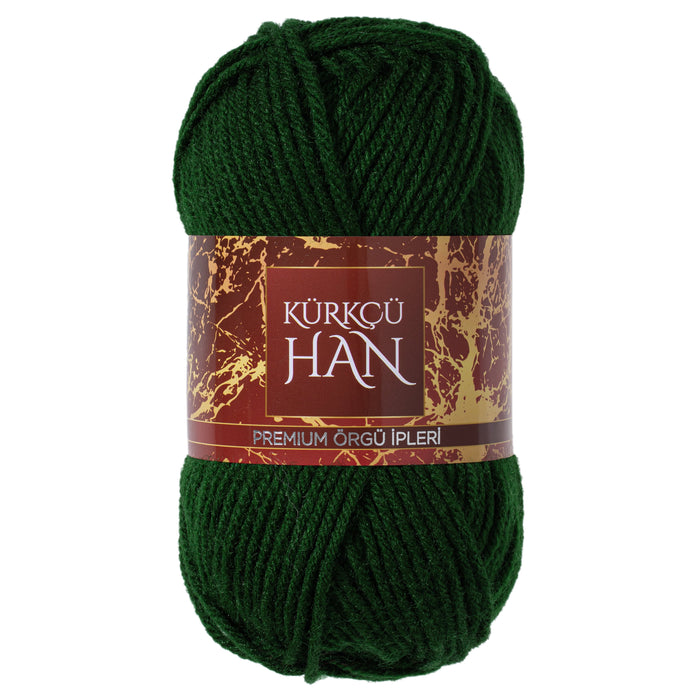 Kürkçü Han Dekor El Örgü İpi 5'li Paket Çam Yeşili